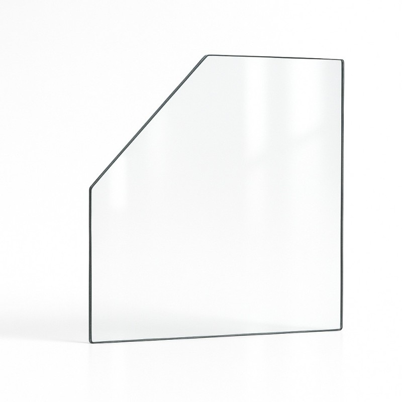 Custom Rectangle Glass with 1 Cut Corner for Stove - Capska