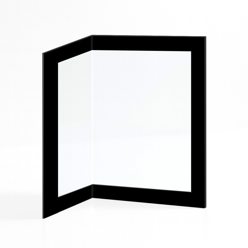 Nordpeis QUADRO 2 Glass - Folded Screen-printed glass panel for wood burning stove
