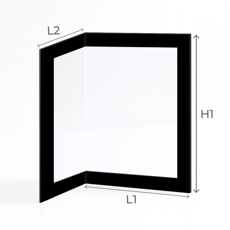 Nordpeis QUADRO 2 Glass - Folded Screen-printed glass panel for wood burning stove