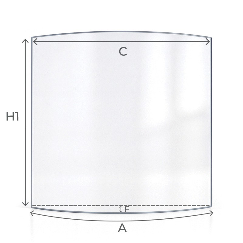 Eurimex TITUS / TITUS 2 Glas - in sich gebogenes Kaminglas für Kaminofen