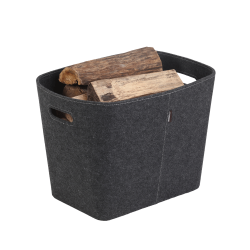Rangement Bois/Granules Feutrine Gris Felt