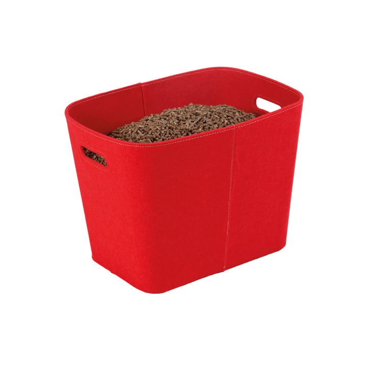 Rangement Bois/Granules Feutrine Rouge Felt
