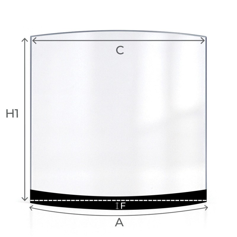 Techfire BELLA 1 Glass - Curved Screen-printed glass panel for wood burning stove