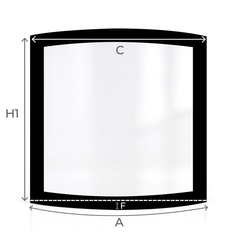 Focus EDOFOCUS 631 Glass - Curved Screen-printed glass panel for wood burning stove