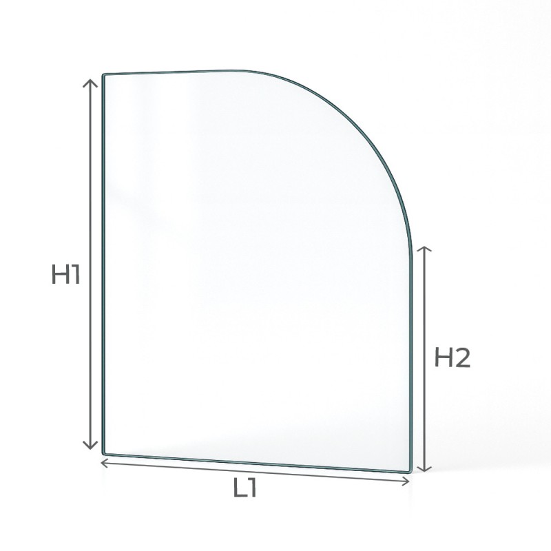 Jotul PEIS-5 Glas - 1 abgerundete Ecke Rechte Seite Kaminglas für Kaminofen