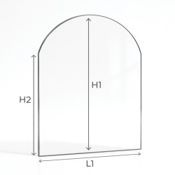 Jotul F3 Glas - Rechteck mit abgerundeter Oberseite Kaminglas für Kaminofen