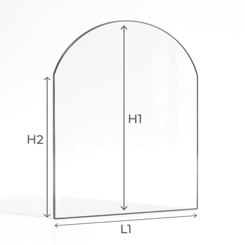 Franco Belge MONTFORT Glass - Arched rectangle glass panel for wood burning stove