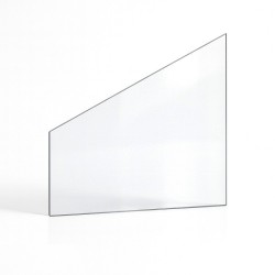 Deville 7864 INSERT BOIS Glas (kleines Trapez) - Rechtwinkliges Trapez Kaminglas für Kaminofen