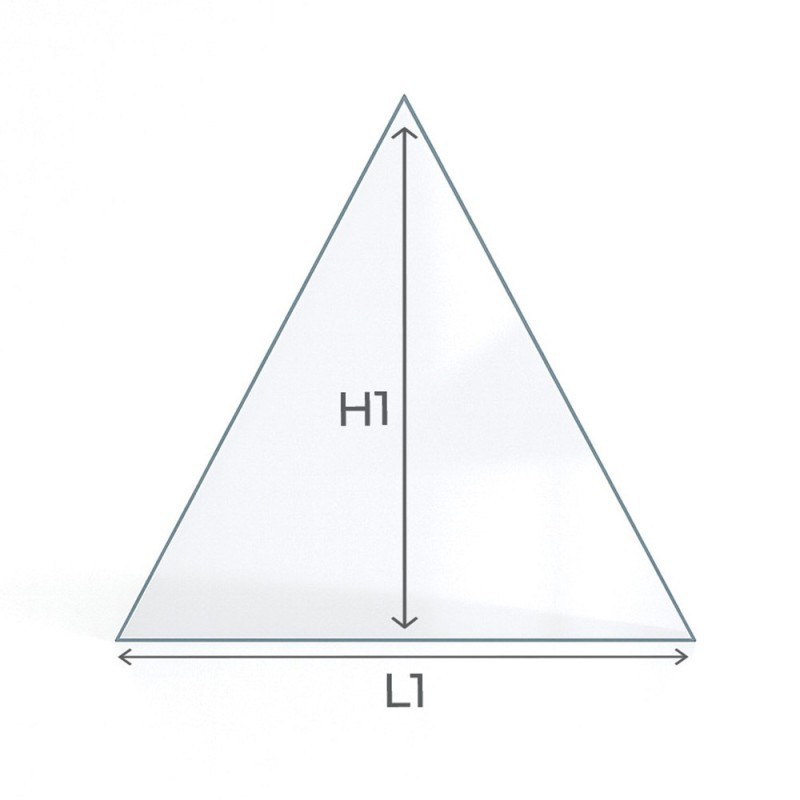 Invicta POW-WOW Glass - Isoceles Triangle Right side glass panel for wood burning stove