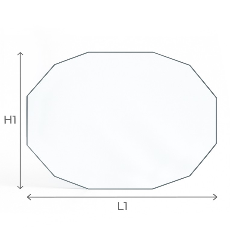 Godin HEMATITE I Glass - Dodecagon glass panel for wood burning stove