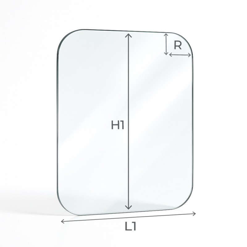 Kaminglas nach Maß 4 mm mit abgerundeten Ecken für Kaminofen - Capska