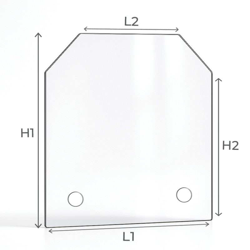 Durchbohrtes Kaminglas 2 Ecken - Capska
