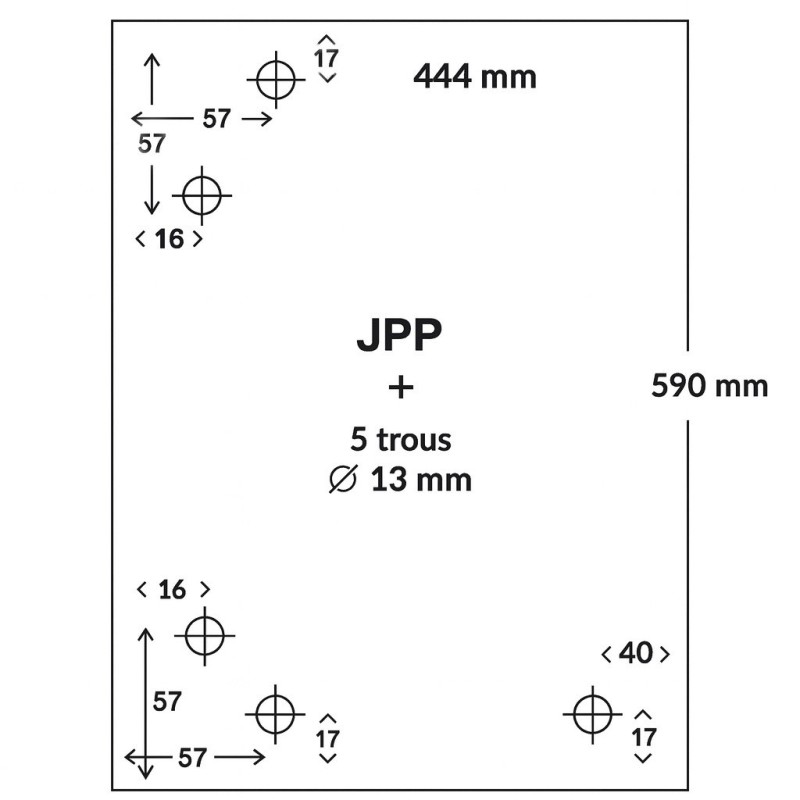 Cristall Philippe FOYER 1000 (amb forats) - Vidre Rectangle Perforat