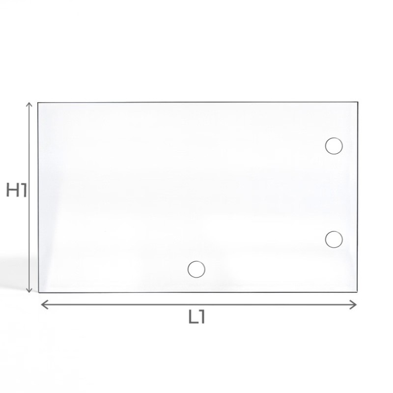 Philippe FOYER 840/840 TX Glas - Rechteck Gebohrt Kaminglas für Kaminofen