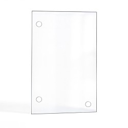 Vitre rectangle percée Philippe Foyer 850 (perçage 20 mm) - 546 x 393 mm