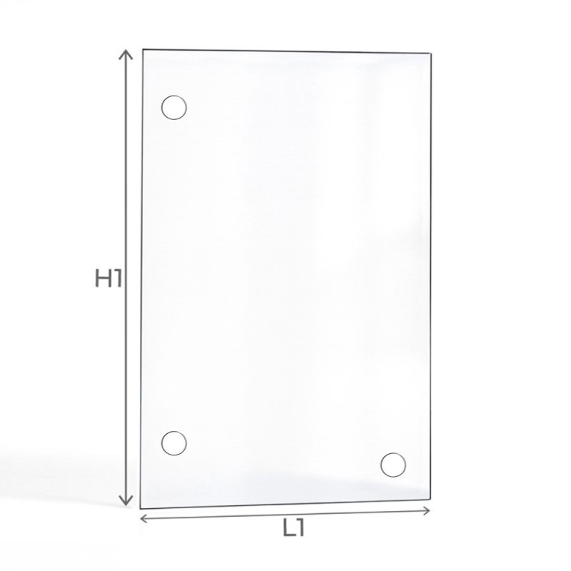 Philippe FOYER 850 Glas - Rechteck Gebohrt Kaminglas für Kaminofen