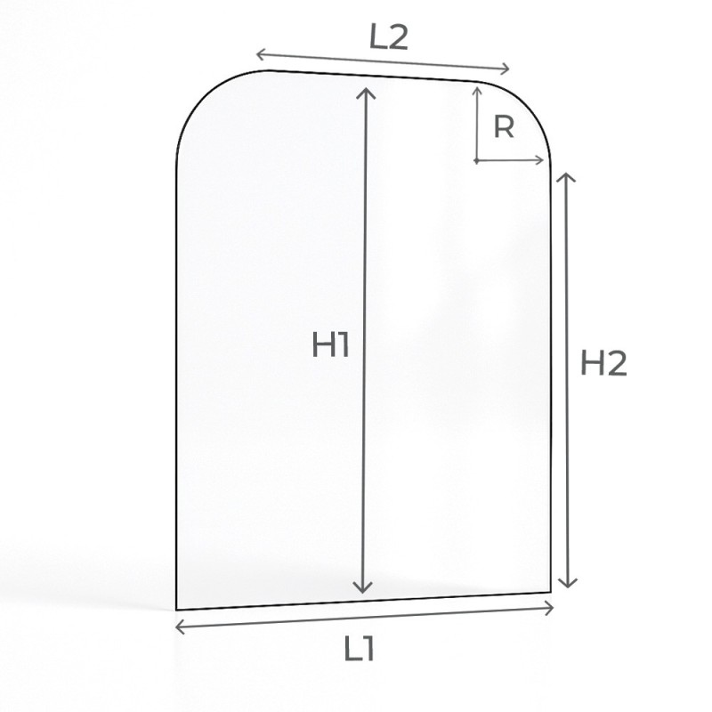 Glass with 2 rounded corners custom cut for inserts - Capska