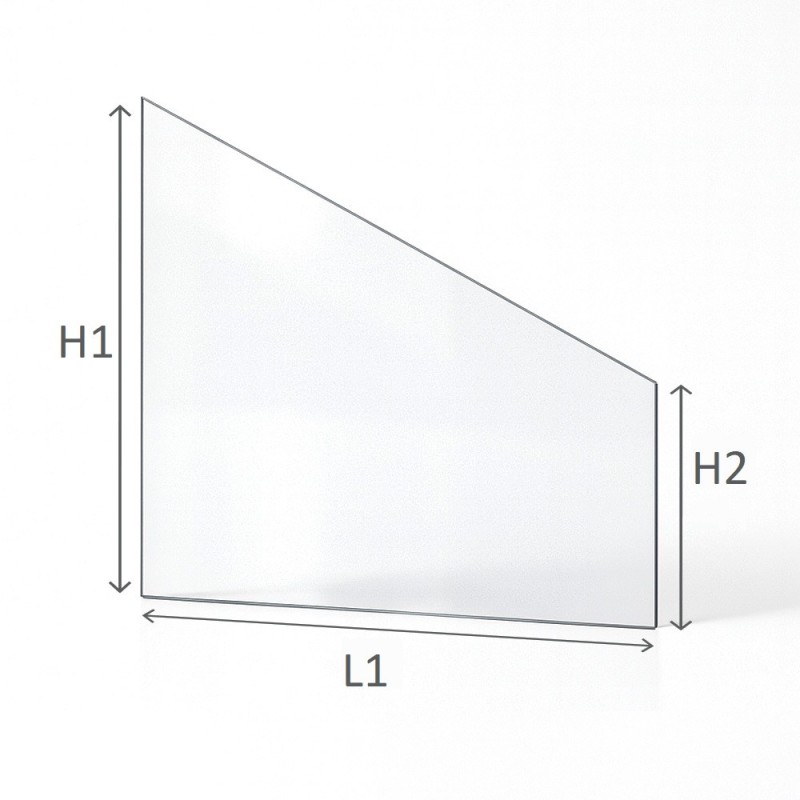 Cristal Deville CHAMBORD (puerta derecha) - Vidrio Trapecio rectángulo para estufa de leña