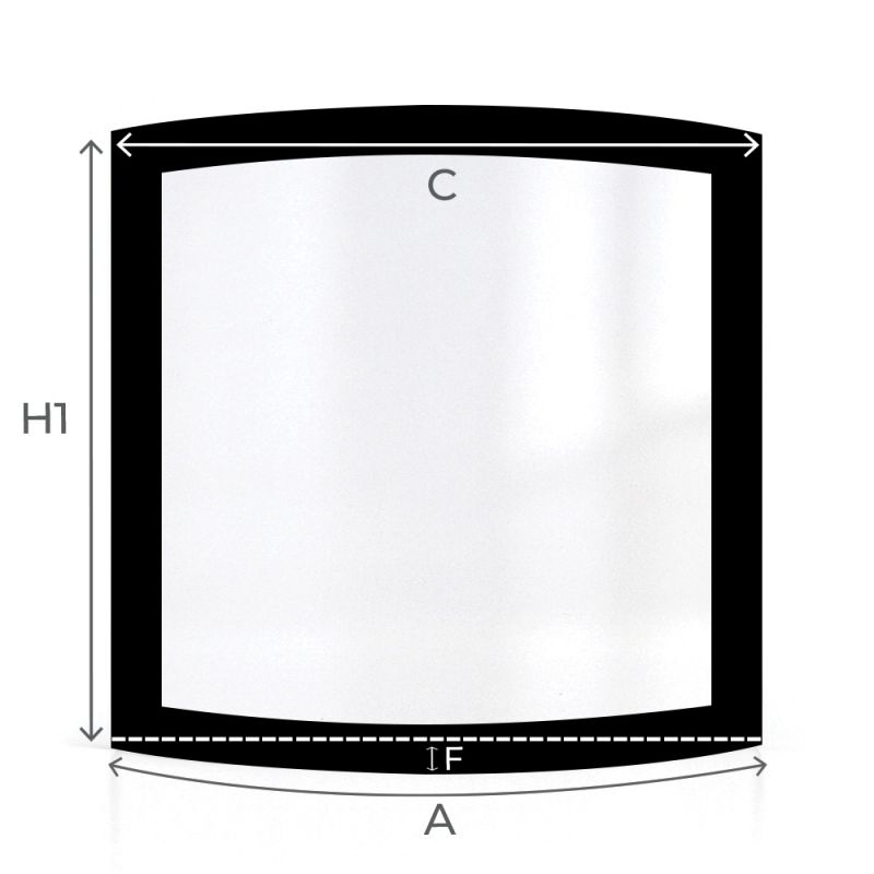Vitre Spartherm TRIAS L - Verre Courbe Sérigraphié pour poêle à bois