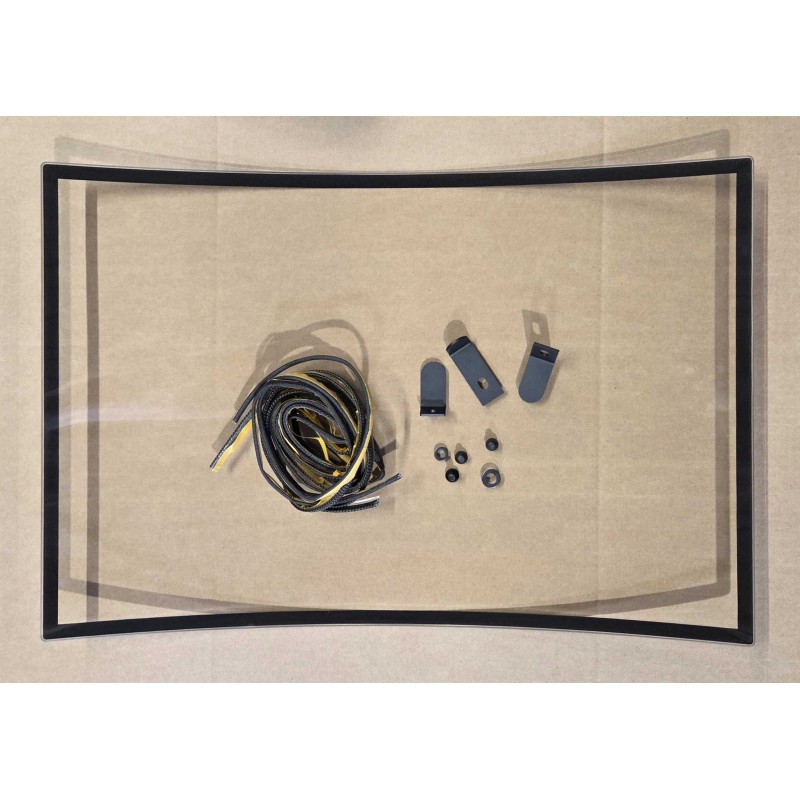 Vitre Edilkamin RIGA 62 TONDA (Kit complet) - Verre Courbe Sérigraphié pour insert