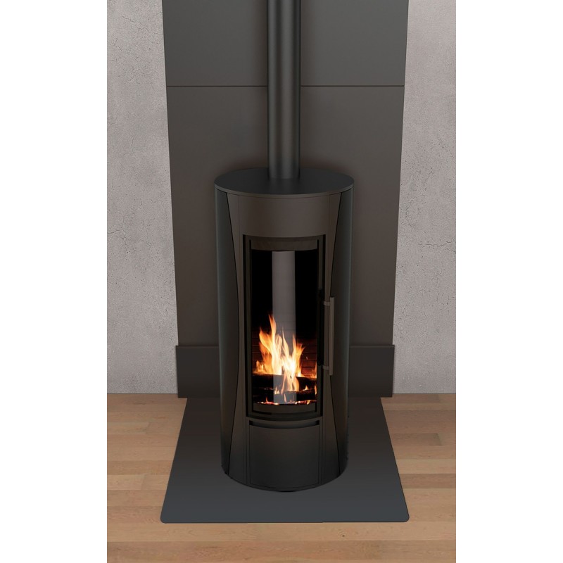 Piastra di base quadrata 75 x 75 cm in acciaio nero per stufe a legna e pellet - Capska