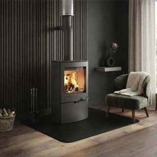 Piastra di base rettangolare 100 x 65 cm in acciaio nero per stufe a legna e pellet - Capska