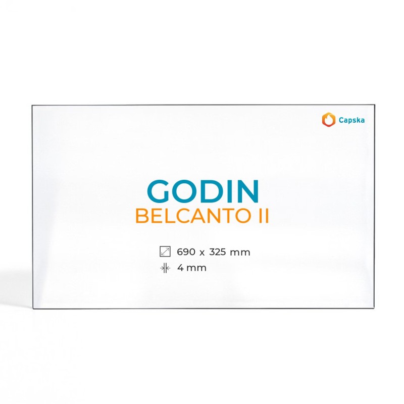 Godin Belcanto II Ersatzglas Rechteck Kaminofen Glas - Capska