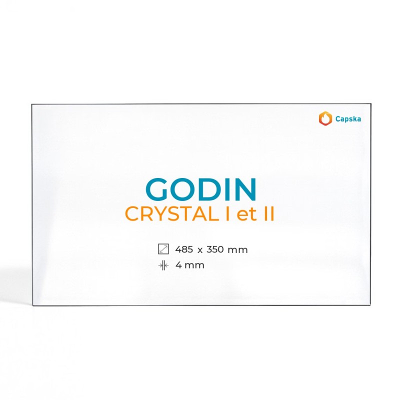 Godin CRYSTAL I ET II Glas - Rechteck Kaminglas für Kaminofen