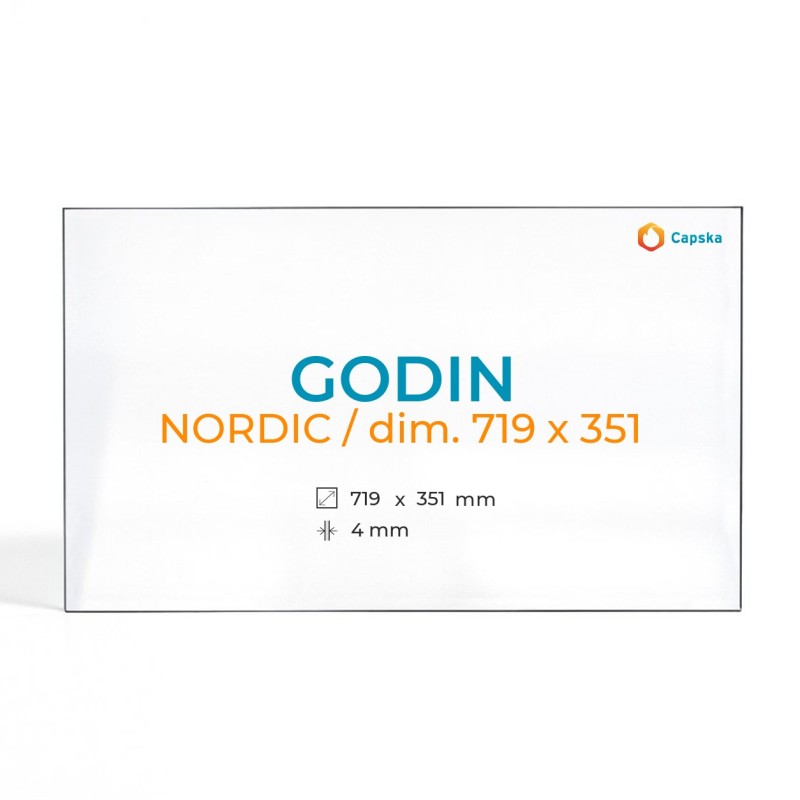 Godin NORDIC Glass Panel for Wood Burning Stove - 719 x 351 mm