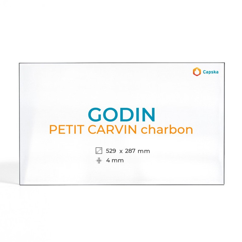 Vitre Godin PETIT CARVIN CHARBON - Verre Rectangle pour poêle à bois