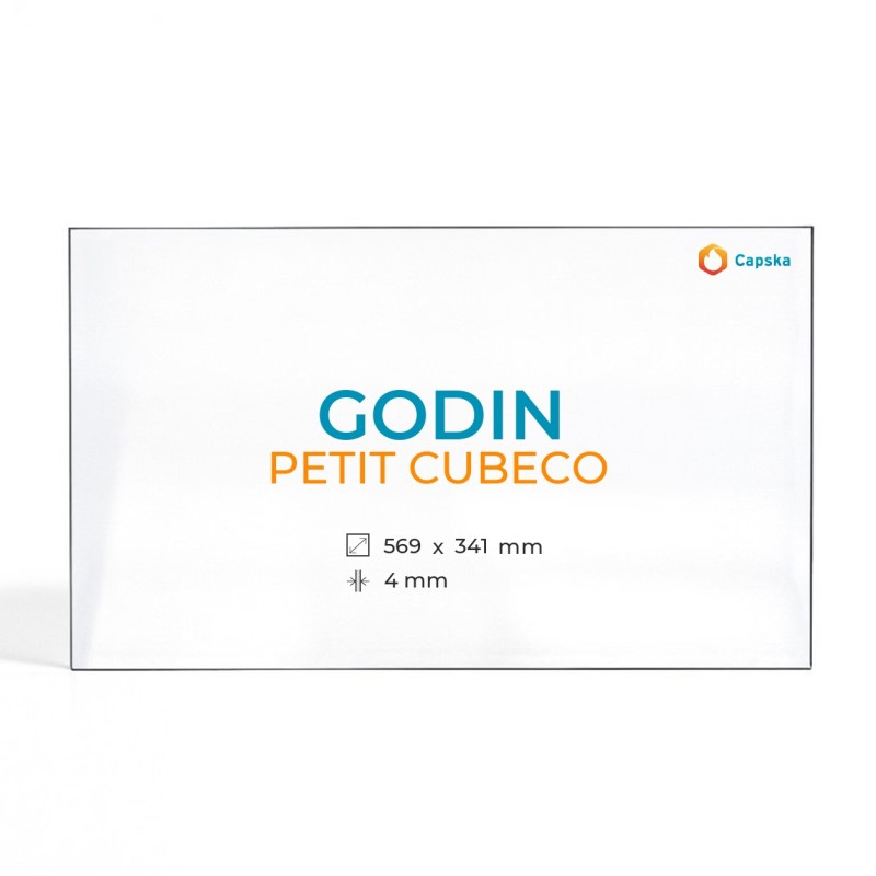 Godin PETIT CUBECO Glass Panel - Rectangular for Wood Burning Stove