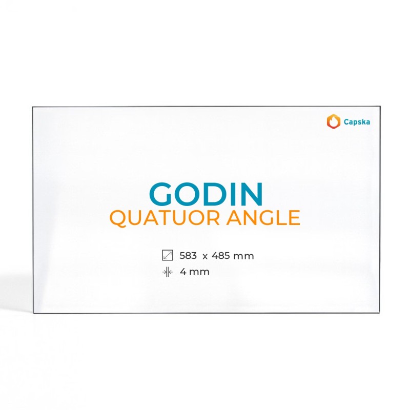 Vitre Godin QUATUOR ANGLE - Verre Rectangle pour poêle à bois