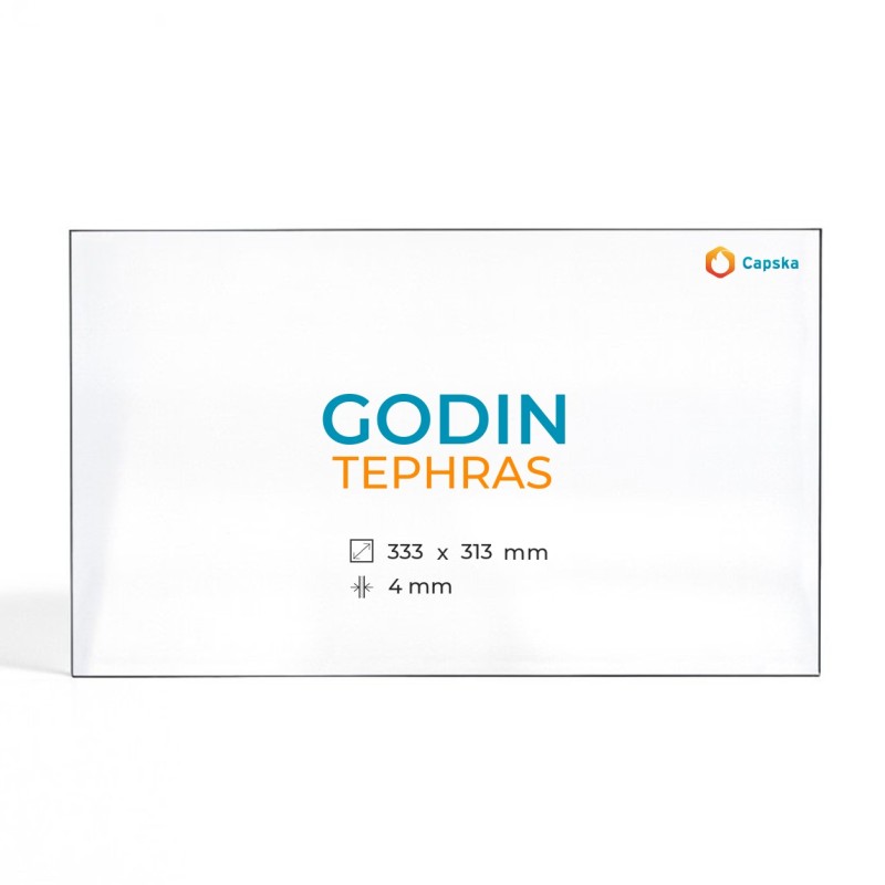 Godin TEPHRAS Glass - Rectangular Panel for Wood Burning Stove