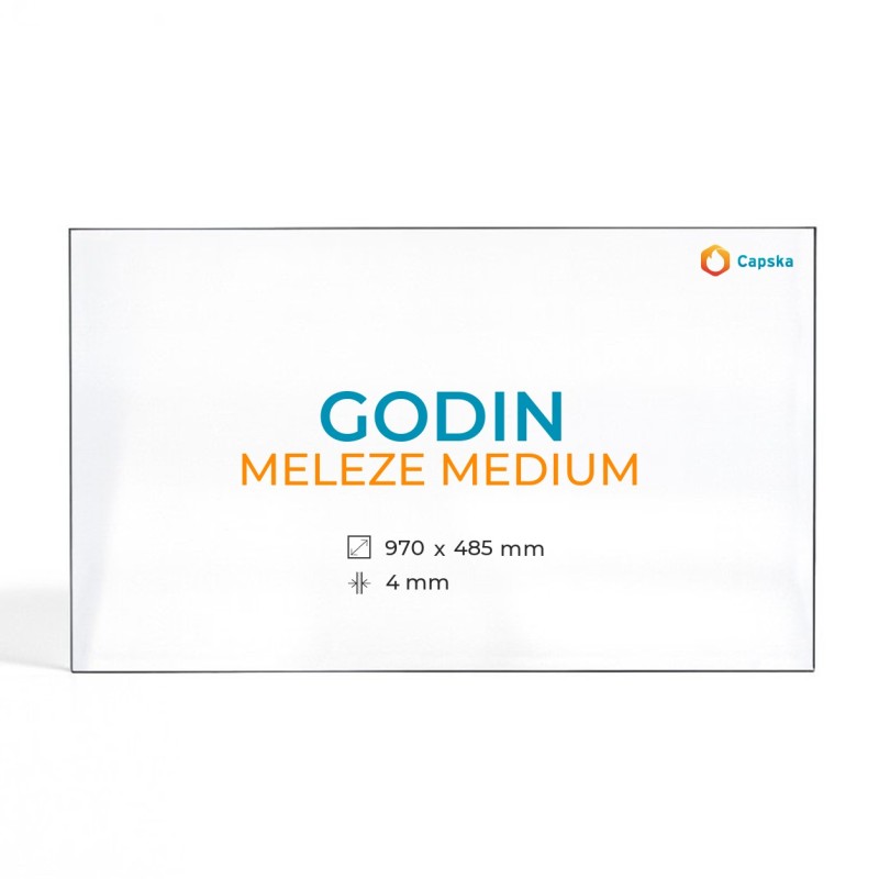 Godin MELEZE MEDIUM Glas für Kaminofen - Rechteck Kaminglas