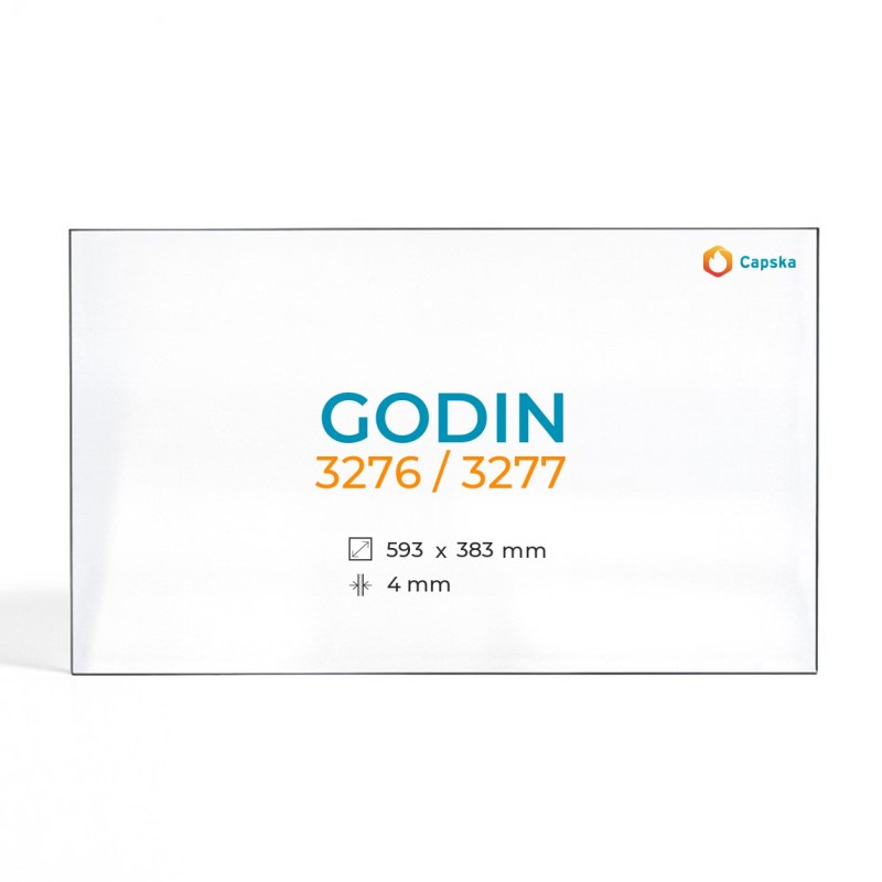 Godin 3276 / 3277 Glas - Rechteck Kaminglas für Kaminofen