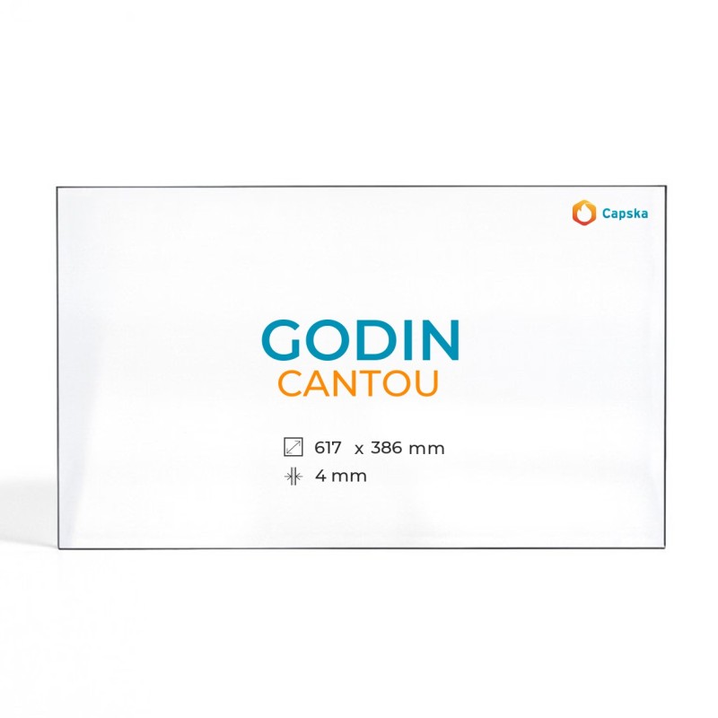 Godin CANTOU Glas - Rechteck Kaminglas für Kaminofen