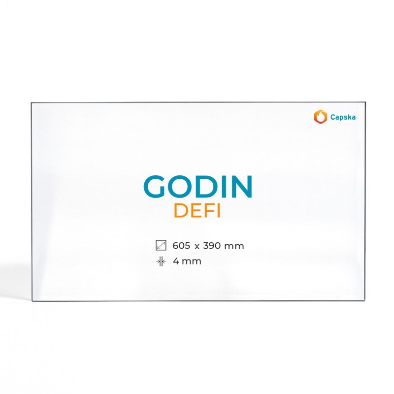 Godin DEFI Glass - Rectangular Fireplace Insert Panel