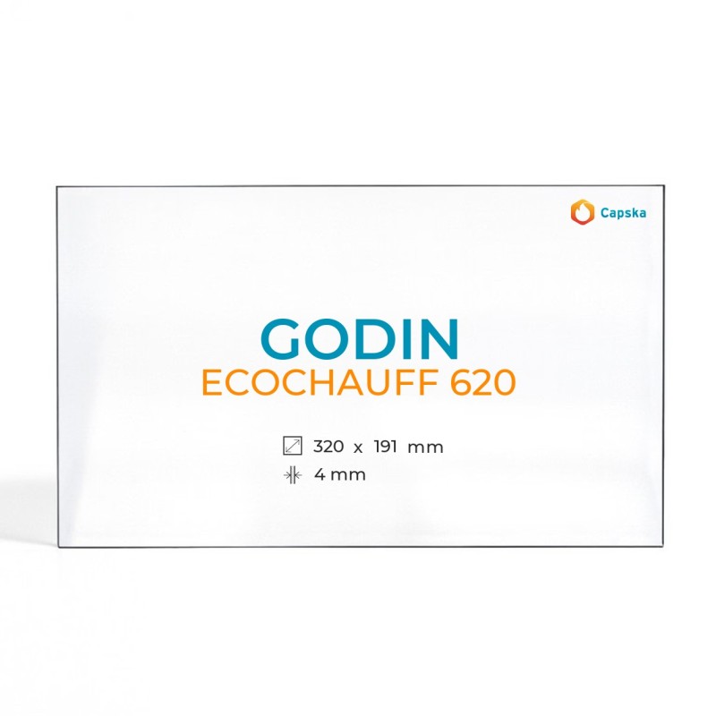 Vitre Godin ECOCHAUFF 620 - Verre Rectangle Latéral pour insert