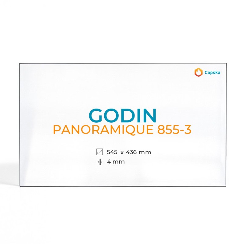 Godin PANORAMIQUE 855-3 Glass - Rectangular Fireplace Insert Panel