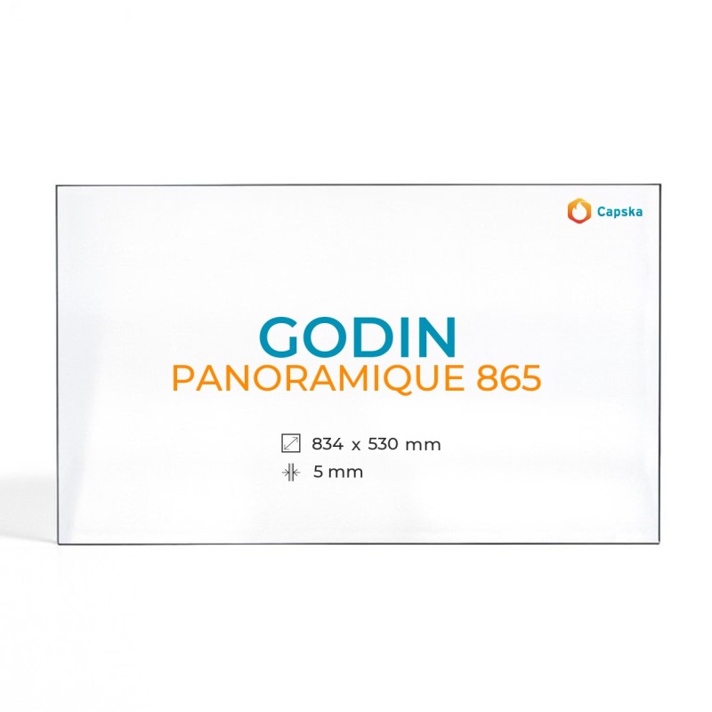 Cristall Godin PANORAMIQUE 865 - Vidre Rectangle per xemeneia