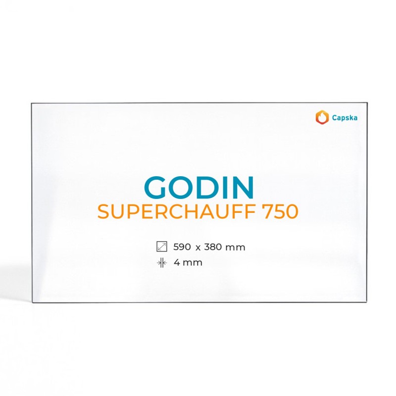Vitre Godin SUPERCHAUFF 750 - Verre Rectangle pour insert