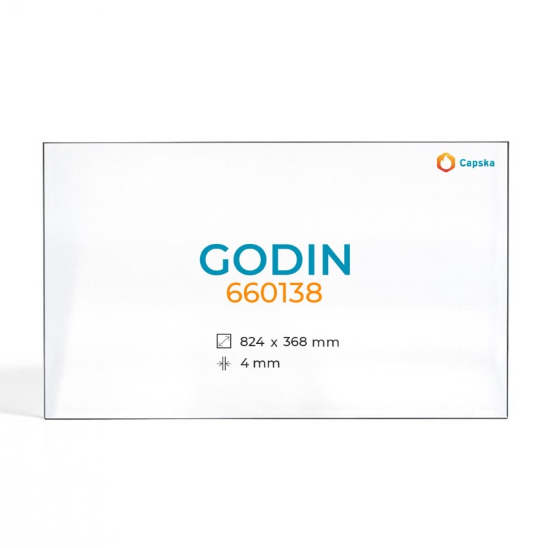Godin 660138 Glas für Kaminofen - Rechteckiges Kaminglas