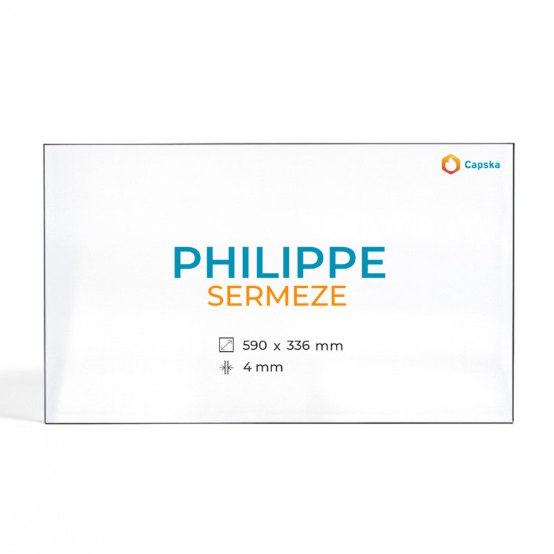 Philippe SERMEZE Glas - Rechteck Kaminglas für Kaminofen
