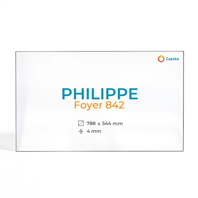 Philippe FOYER 842 Glas - Rechteck Kaminglas für Kaminofen