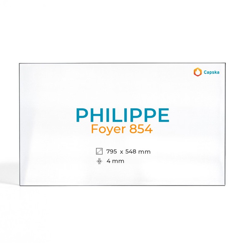 Philippe FOYER 854 Glas - Rechteck Kaminglas für Kaminofen