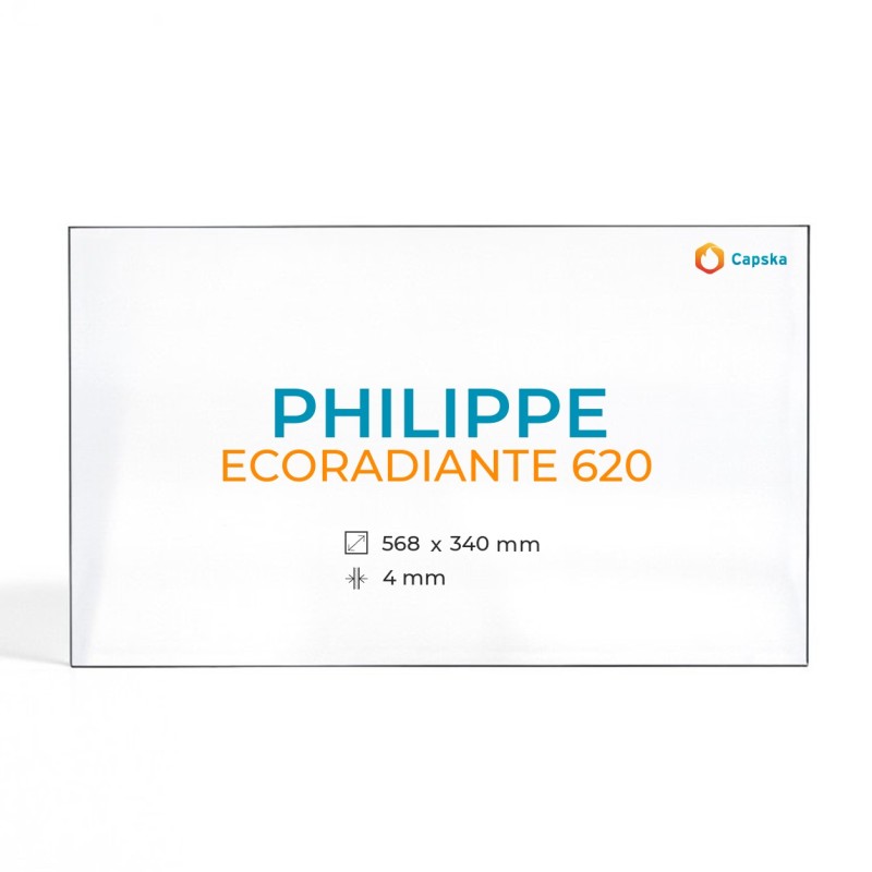 Philippe ECORADIANTE 620 Glas - Rechteck Kaminglas für Kaminofen