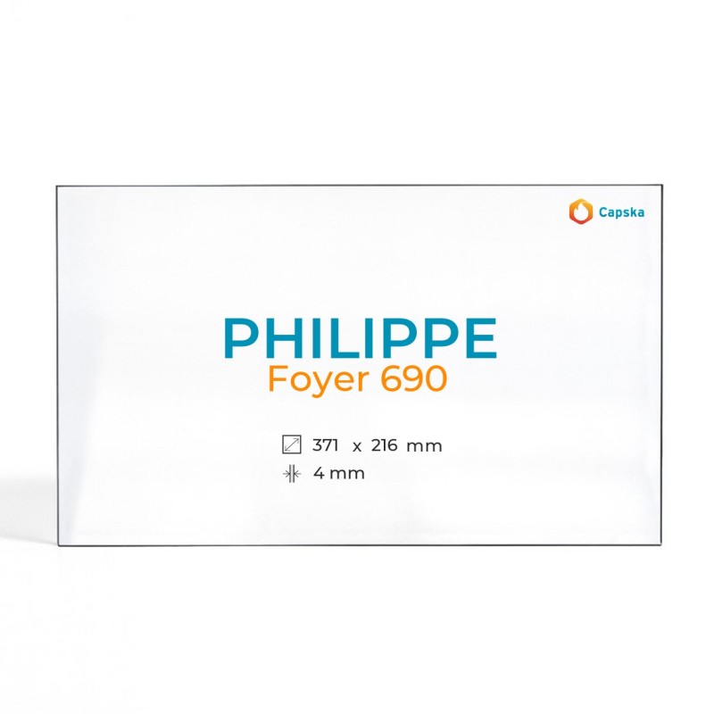 Philippe FOYER 690 Glas - Rechteck Seitlich Kaminglas für Kaminofen