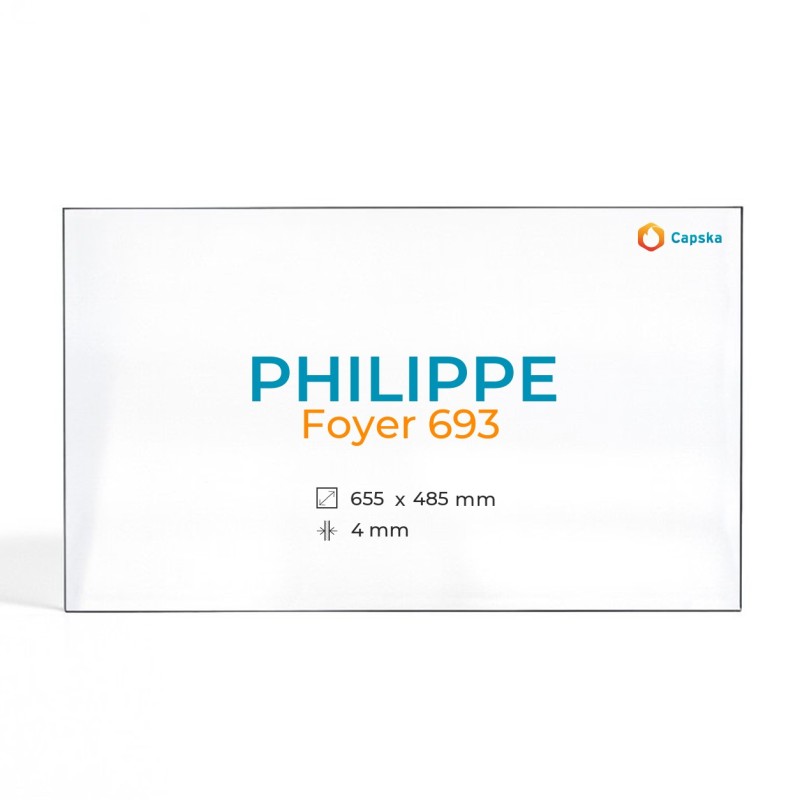 Cristall Philippe FOYER 693 - Vidre Rectangle per xemeneia