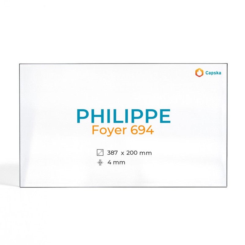 Vitre Philippe Foyer 694 - Verre Rectangle Latéral pour insert