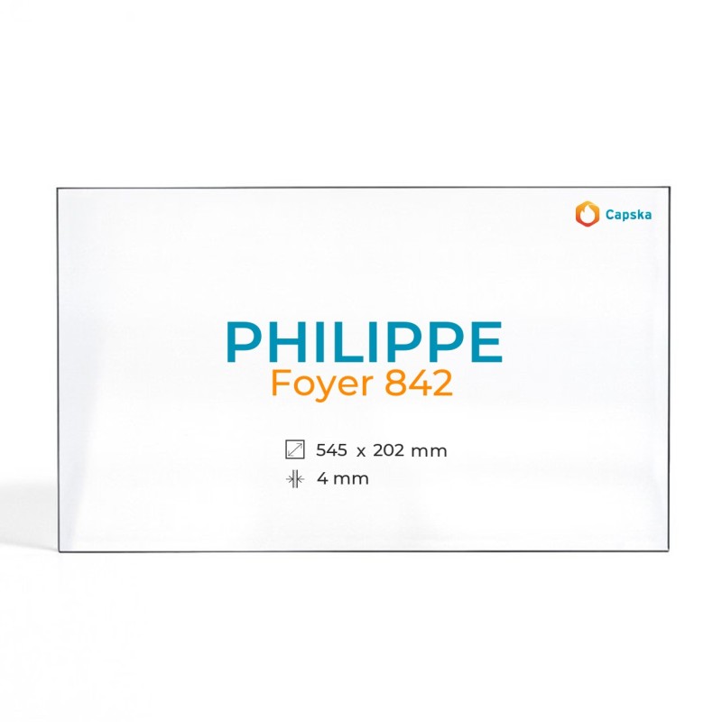 Philippe FOYER 842 Glass - Rectangular Side Panel for Fireplace Insert
